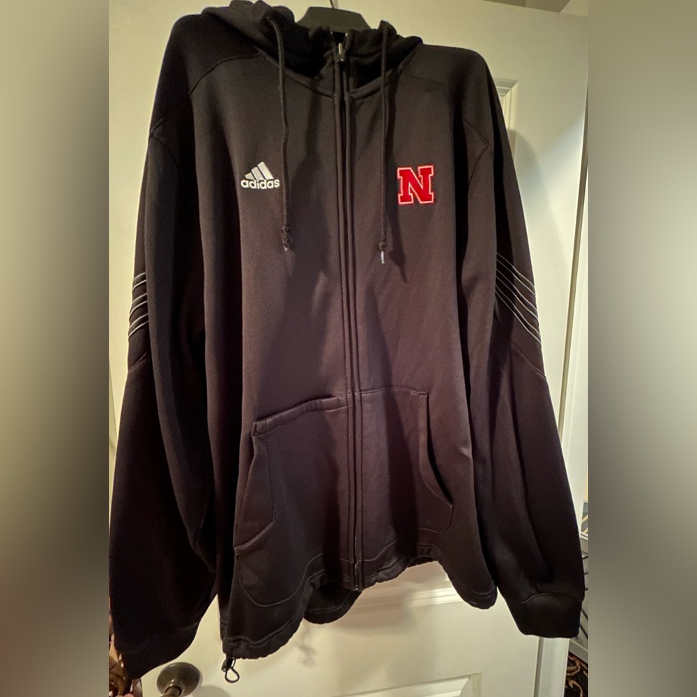 Mens Adidas Nebraska Husker Knit Jacket Black XL